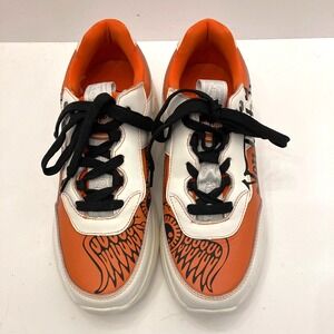 Von Dutch Orange and White Leather Sneakers OG Fairfax Womens 9.5 EU‎ 42 Shoes